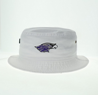 Hat: White Bucket with Embroidered Mascot