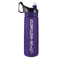 Bottle - Soft Touch Plastic Water Bottle with Masot and UW-Whitewater