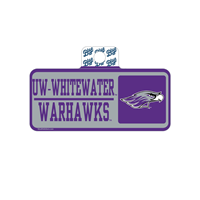 Sticker - 4.5" Rectangle UW-Whitewater Next to Mascot