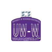 Sticker - 3.5" UW-Whitewater arched over UWW Warhawks