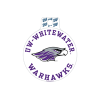 Sticker - 3.5" Circle UW-Whitewater Arch Over Warhakws