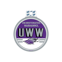 Image of Sticker - 4" Circle UW-Whitewater Warhawks over UWW
