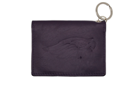 ID Holder - Purple Leather Imprinted Mascot with Velcro