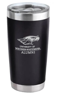 Tumbler - 20 oz with Etched Mascot over University of Wisonsin-Whitewater Alumni