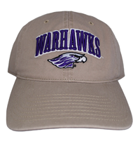 Hat - Khaki with Raised Embroidery Warhawks over Mascot