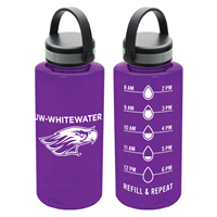 Bottle - 36oz Purple UW-W over Mascot with Schedule
