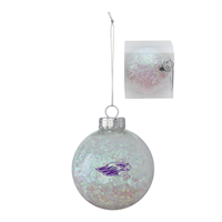 Ornament - White Glitter With Mascot