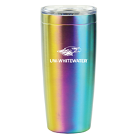 Tumbler - 20 oz Mascot over UW-Whitewater Rainbow