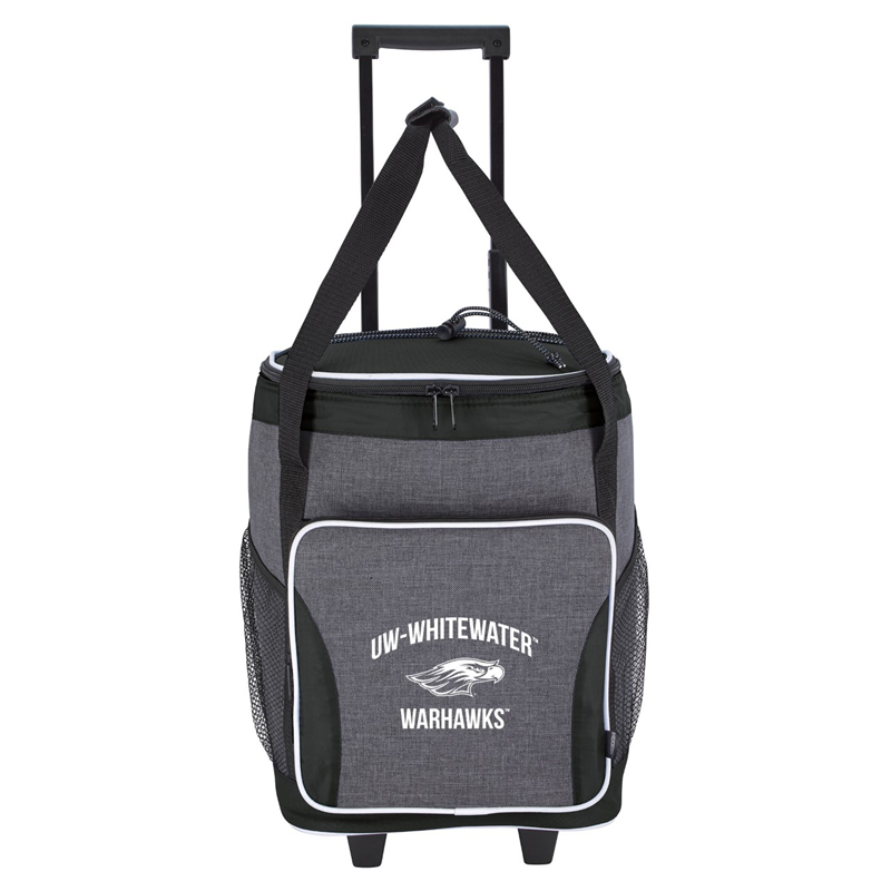 Cooler - Rolling Tailgate Cooler with UW-Whitewater Warhawks And Mascot