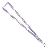 Lanyard - Sweater Material Heather Purple with Full University Name and 1" Ring