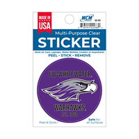 Sticker - UW-Whitewater Warhawks with Mascot EST Multi Purpose