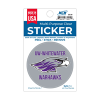 Sticker - UW-Whitewater Warhawks With Mascot Multi Purpose