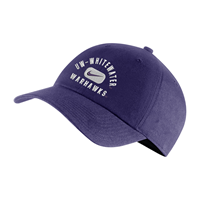 Hat - Nike Purple Embroidered UW-Whitewater over Swoosh over Warhawks