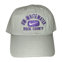 Hat - Pewter Color Nike Embroidered UW-Whitewater over Swoosh over Rock County