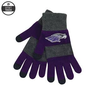 Image of Gloves - Striped Trixie Texting Winter Gloves Emb Mascot