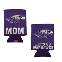 Koozie - 2 Sided Design Mascot over Mom and Mascot over Let's Go Warhawks