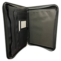 Image of Padfolio - University of Wisconsin Whitewater with Silver Mascot Emblem and Zipper Closure -  1