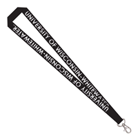 Lanyard - Black with Silver Foil Lettering Full University Name with Clip