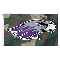Flag - Flag with Mascot in Middle on Camo Background