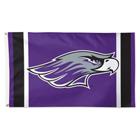 Flag - 3'x5' Flag Mascot in Middle Purple Background with Stripes