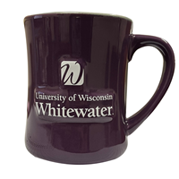 Image of Diner Mug - Mascot on front, Warhawks on gray inside, Warhawks down handle and Full Uni Logo on back -  2