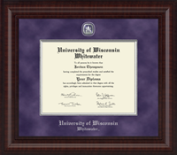 Church Hill Classics Cherry Frame with Purple Background Silver Medallion and Silver Accents