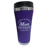 Tumbler - Purple with Univ of Wi over Mom Whitewater Warhawks