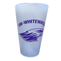 Glass - 16 oz Silicone Pint Glass with UW-Whitewater arched over Mascot