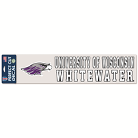 Decal - 4" x 17" Mascot next to University of Wisconsin over Whitewater