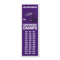 Pennant - 12" x 36" UW-Whitewater Football Conference Champs Design