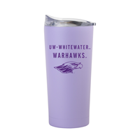 Image of Tumbler - 20 oz Lavender with Purple UW-Whitewater over Warhawks over Mascot -  1