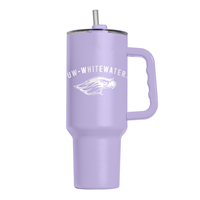 Image of Tumbler - 40 oz Lavender with White UW-Whitewater over Mascot