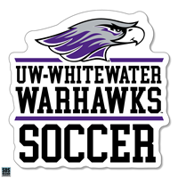 Decal - 3" Vinyl Mascot over UW-Whitewater Warhawks over Soccer
