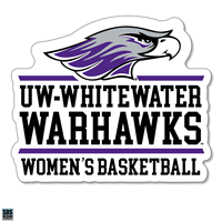 Decal - 3" Vinyl Mascot over UW-Whitewater Warhawks over Women's Basketball