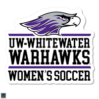 Decal - 3" Vinyl Mascot over UW-Whitewater Warhawks over Women's Soccer