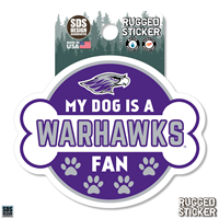 Decal - 3" Vinyl Mascot over My Dog is a Warhawks Fan Design