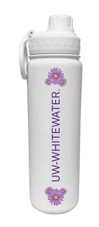 Bottle - 20 oz UW Whitewater with Floral Design