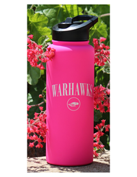 Bottle - 34 oz Neon Pink with Warhawks over Mascot Design