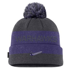 Image of Beanie - Nike Peak Cuffed Pom Pom Winter Hat Warhawks -  1