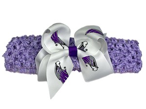 Bow Crochet Headband with Mascot - main view