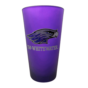 Glass - 16oz Purple Frost with Mascot over UW-Whitewater - main view