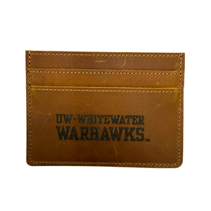 Wallet - Brown Leather Wallet with UW-Whitewater Warhawks - main view