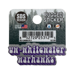 Sticker - Bubble Letters UW-Whitewater over Warhawks - main view