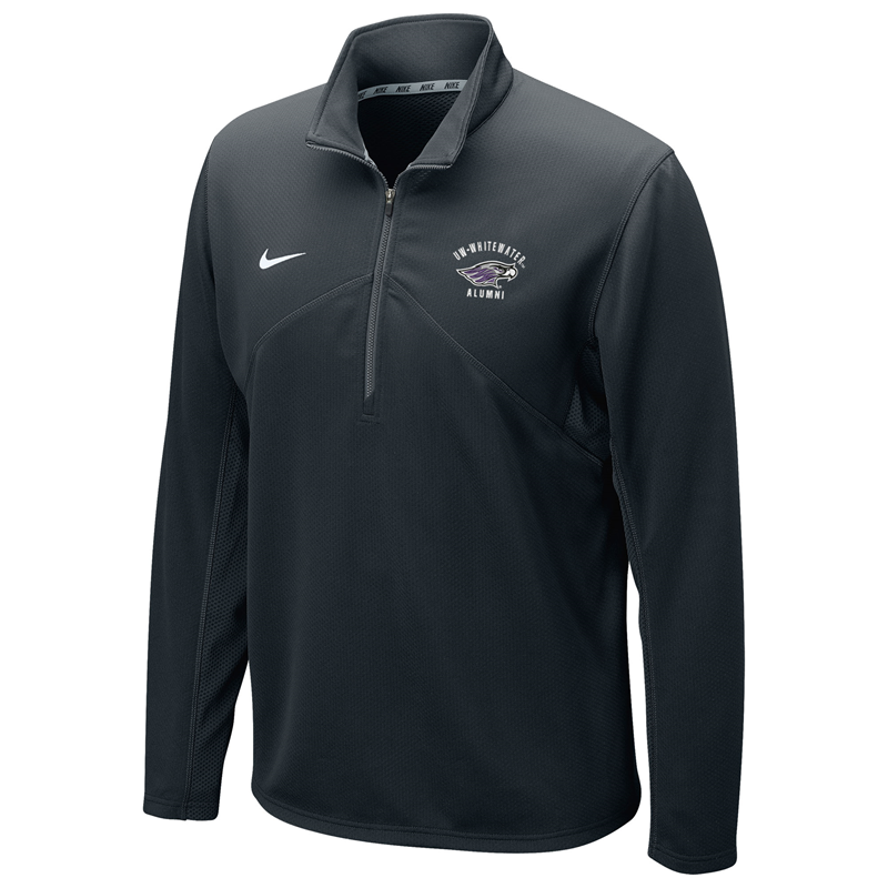 Nike 1/4 Zip Training Sweatshirt with Embroidered UW-Whitewater arched over Mascot and Alumni (SKU 106628921)