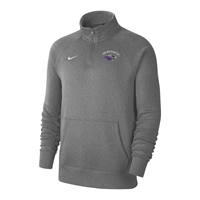 Nike 1/4 Zip Sweatshirt Club Fleece with Embroidered UW-Whitewater arched over Mascot