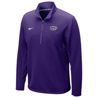 Nike 1/4 Zip Sweatshirt Dri-Fit with Embroidered UW-Whitewater arched over Mascot