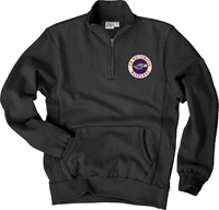 Image of Blue 84 1/4 Zip with UW-Whitewater Warhawks and Mascot Emblem -  black