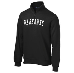 Image of Freedomwear 1/4 Zip with Tackle Twill Lettering Warhawks -  black