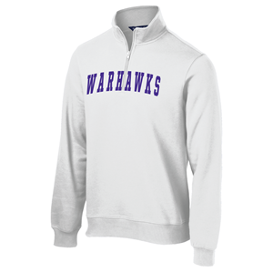 Image of Freedomwear 1/4 Zip with Tackle Twill Lettering Warhawks -  white