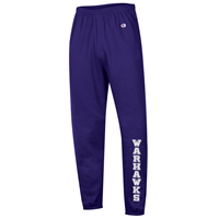 Image of Champion Jogger Banded Sweatpants with Bold Vertical Warhawks Design -  purple